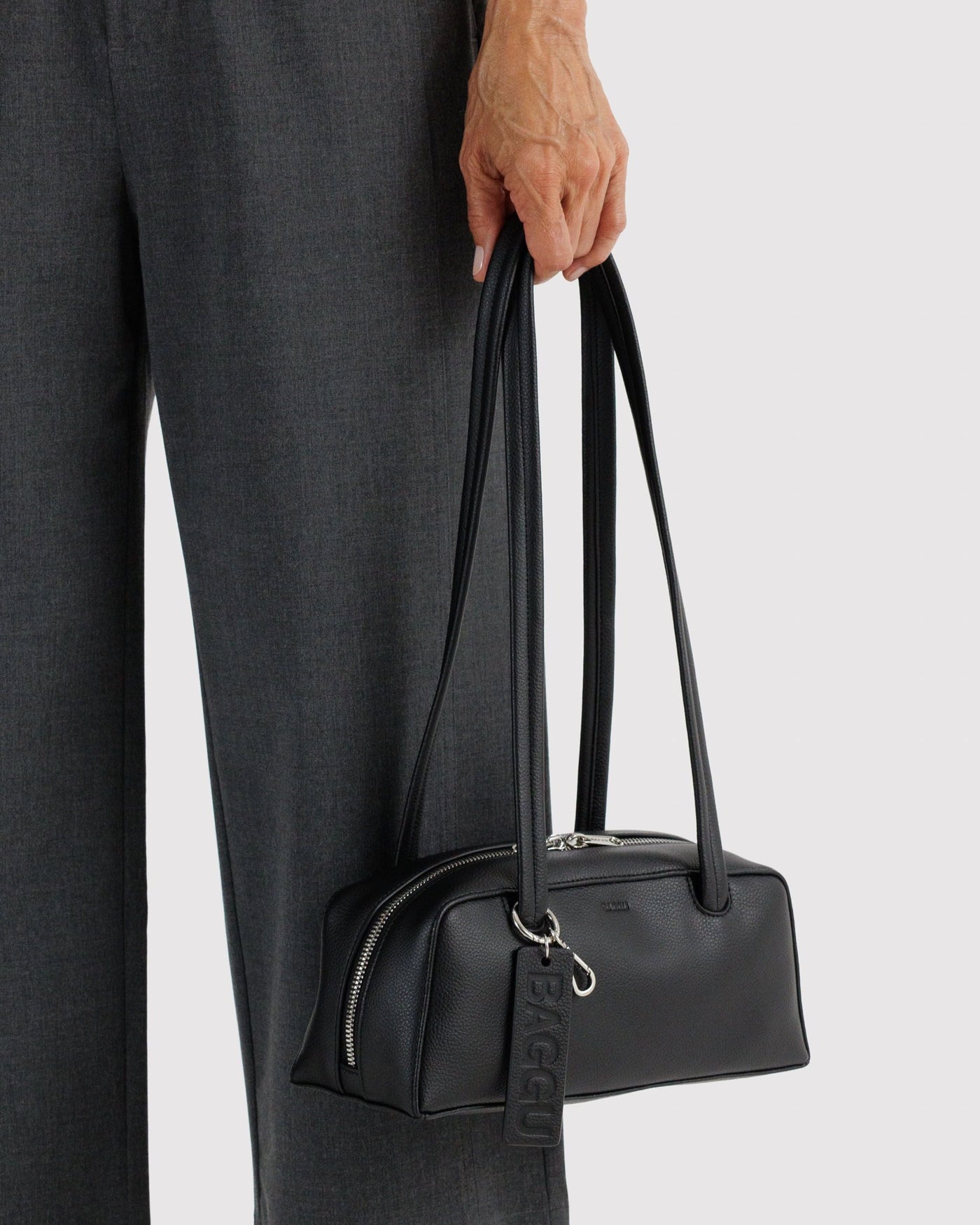 Small Recycled Leather Bowler Bag U1