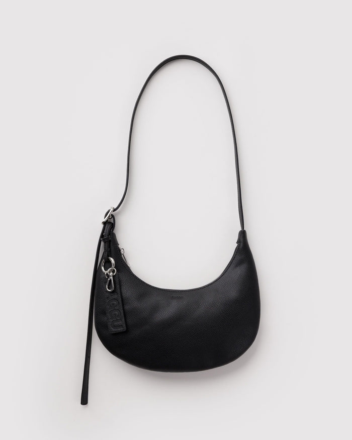Small Recycled Leather Flat Crescent K5 - Black / OS