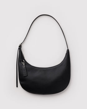 Medium Recycled Leather Flat Crescent C1