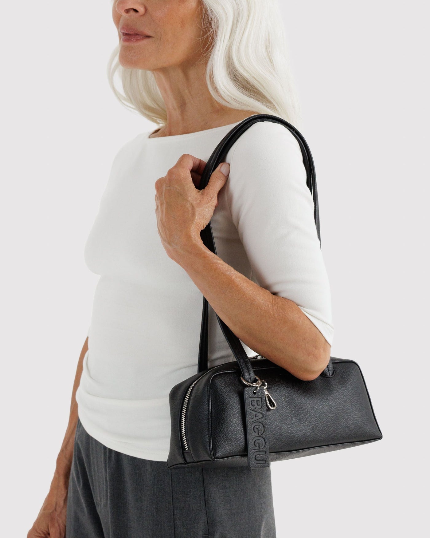 Small Recycled Leather Bowler Bag U1