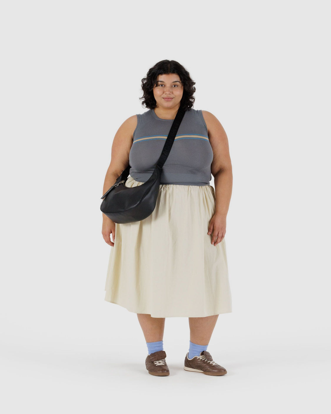 Medium Recycled Leather Crescent Bag P4