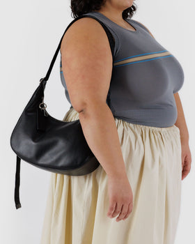 Medium Recycled Leather Crescent Bag P4