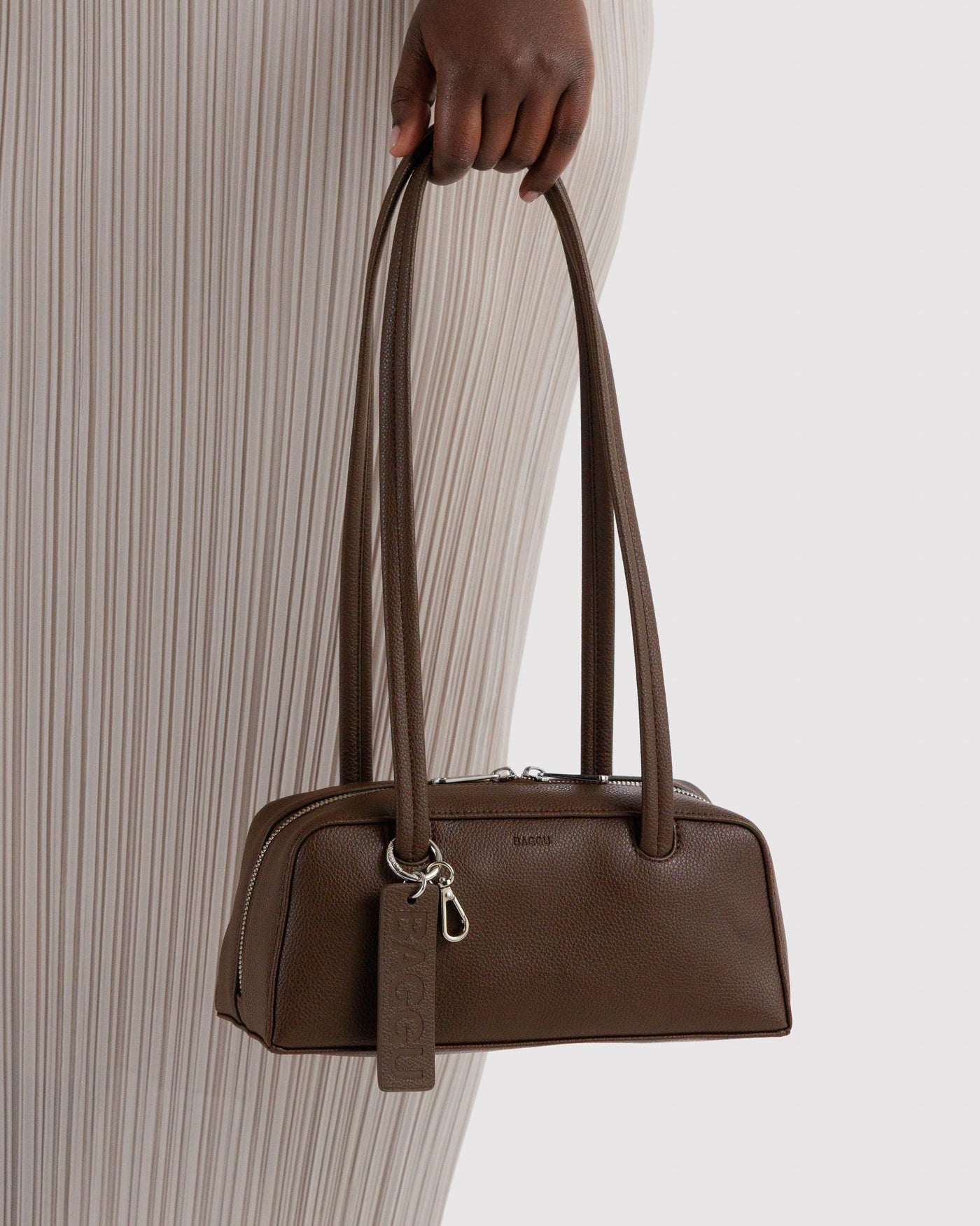 Small Recycled Leather Bowler Bag U1