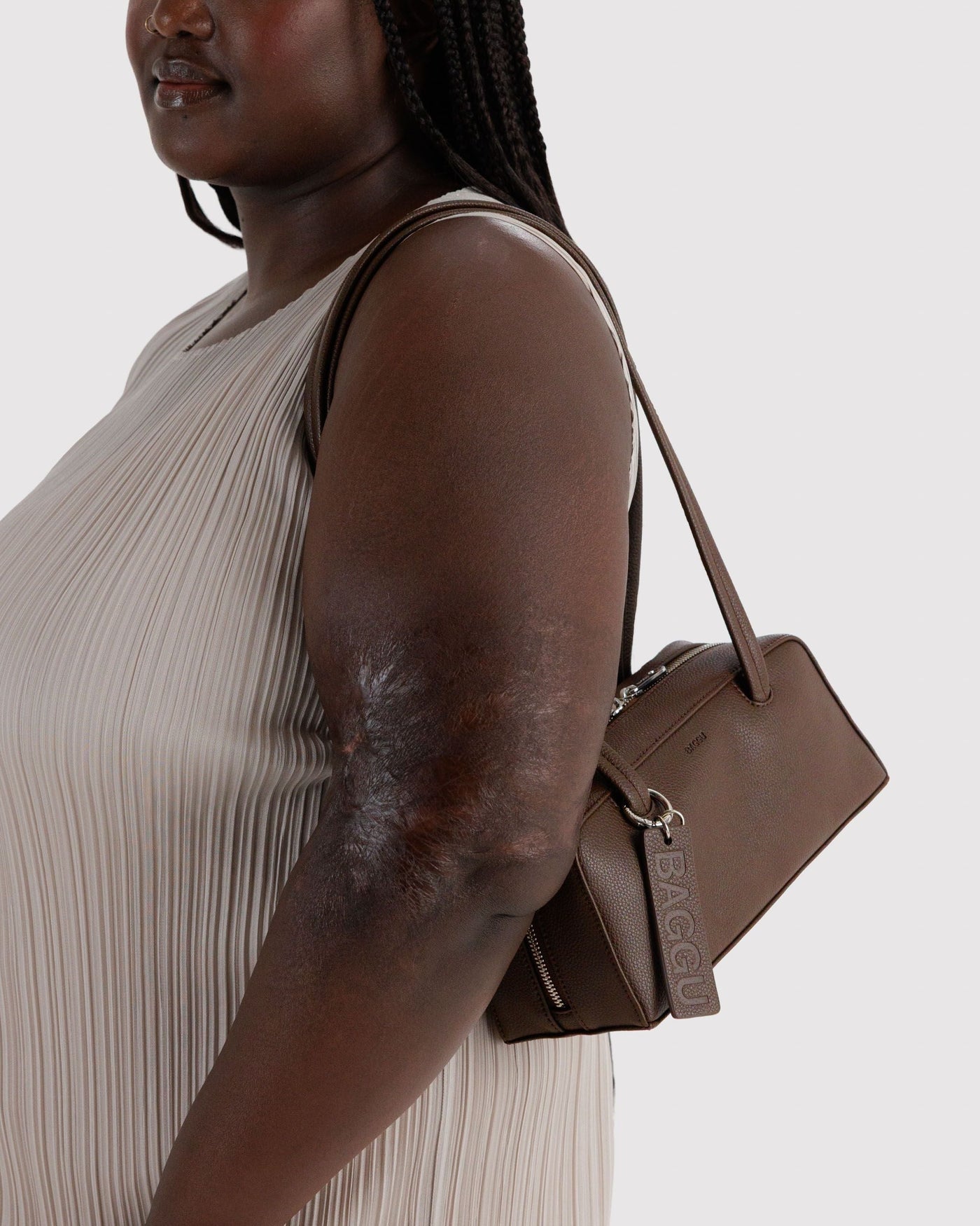 Small Recycled Leather Bowler Bag U1